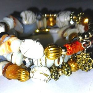 Vintage Beaded spiral bracelet/Choker